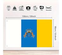 Una de Canarias, con la representación del Festival de la , que mide 91.44X152.4 cm, equipada con ojales de latón, para fiestas festivas, reuniones y desfiles