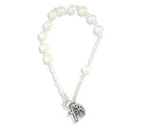 Una década Rosario Pulsera con cierre y perlas nacarado