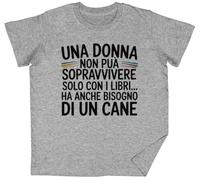 Una Donna Non Può Sopravvivere Solo con Grey Kids Unisex T-Shirt tee