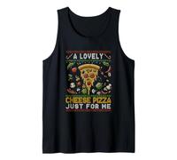 Una Encantadora Pizza de Queso Solo para mí en casa Navidad Navidad Camiseta sin Mangas