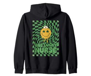 Una Enfermera afortunada para el Día de San Patricio, Retro, Que derrite la Cara Feliz Sudadera con Capucha