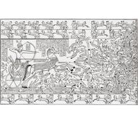 Una escena de batalla del Rammeseum en Tebas. Esta losa está en el hipóestilo o "Salón de la Presencia" y representa la captura de una ciudad por Ramsés II. De la historia universal de Cassell