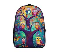 una familia de búhos mochilas escolares de impresos en 3d con 2 compartimentos rama de flor mochila viaje moderna y duradera mochilas impreso-16，para estudiantes al aire libre a pie