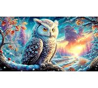 Una Familia de Tres Lindos búhos Blancos abrazándose Juntos Puzzle de 1000 Piezas de Papel Reciclado - Regalo Divertido para casa Juego Familiar Estimulante para Adultos 38x26/1000pcs