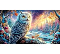 Una Familia de Tres Lindos búhos Blancos abrazándose Juntos Puzzle de 1000 Piezas de Papel Reciclado - Regalo Divertido para casa Juego Familiar Estimulante para Adultos 38x26/1000pcs