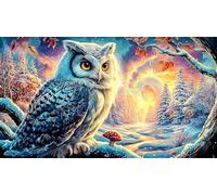 Una Familia de Tres Lindos búhos Blancos abrazándose Juntos Puzzle de 1000 Piezas para Adultos - Regalo Divertido Juego Familiar Decoración de Pared & Regalo edugatoivo 38x26/1000pcs