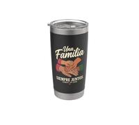 Una Familia Siempre Juntos Diversas Manos Familia Unidad Amor Vaso térmico de acero inoxidable de doble pared
