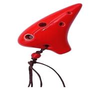 Una flauta de cerámica única y natural en forma de Ocarina profesional, instrumento de flauta, ocarina pequeña, instrumento de música portátil for principiantes, ocarina de 6 agujeros(Red)