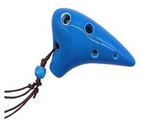 Una flauta de cerámica única y natural en forma de Ocarina profesional, instrumento de flauta, ocarina pequeña, instrumento de música portátil for principiantes, ocarina de 6 agujeros(Blue)