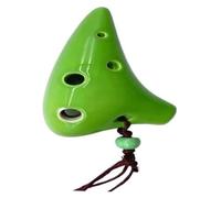 Una flauta de cerámica única y natural en forma de Ocarina profesional, instrumento de flauta, ocarina pequeña, instrumento de música portátil for principiantes, ocarina de 6 agujeros(Green)