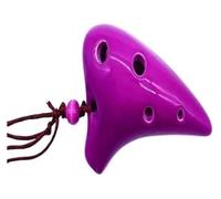 Una flauta de cerámica única y natural en forma de Ocarina profesional, instrumento de flauta, ocarina pequeña, instrumento de música portátil for principiantes, ocarina de 6 agujeros(Purple)