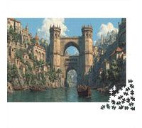 Una Fortaleza con Dos Torres macizas Rompecabezas Puzzle,52x38cm/1000pcsAdulto Juego Educativo Decoración del Hogar