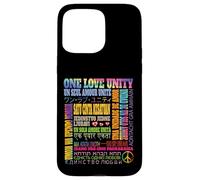 Una Frase de Unidad de Amor en Diferentes Idiomas en Todo el Mundo sanar Carcasa para iPhone 15 Pro MAX