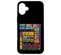 Una Frase de Unidad de Amor en Diferentes Idiomas en Todo el Mundo sanar Carcasa para iPhone 16 Plus