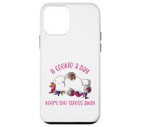 Una galleta al día mantiene alejado el estrés - Divertido unicornio frío Carcasa para iPhone 12 mini