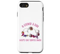 Una galleta al día mantiene alejado el estrés - Divertido unicornio frío Carcasa para iPhone SE (2020) / 7 / 8