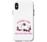 Una galleta al día mantiene alejado el estrés - Divertido unicornio frío Carcasa para iPhone X/XS