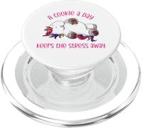 Una galleta al día mantiene alejado el estrés - Divertido unicornio frío PopSockets PopGrip para MagSafe