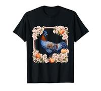 Una gallina Azul de Delaware rodeada de Flor de melocotón Camiseta gráfica económica