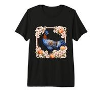 Una gallina Azul de Delaware rodeada de Flor de melocotón Camiseta Premium