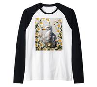 Una gaviota de California y flores de lirio de Sego Camiseta Manga Raglan