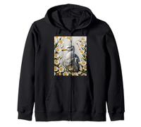 Una gaviota de California y flores de lirio de Sego Sudadera con Capucha