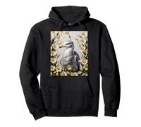 Una gaviota de California y flores de lirio de Sego Sudadera con Capucha