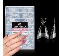 Una Gel Cápsula Americana Uñas Almendra, 216 Piezas 12 Tamaños Media Manta Gel Suave Listo para Colocar Mate Acrílico Press-On Para Extensión de Uñas DIY Salón