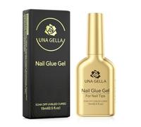 UNA GELLA Pegamento en Gel 6 en 1 15ml para puntas acrílicas transparentes, uñas postizas y tips de gel suave. Súper fuerte, con pincel, curado con lámpara UV
