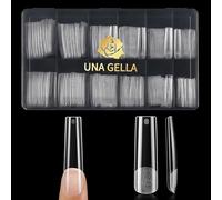 UNA GELLA Uñas Postizas Extra Largas Cuadradas, 216 Piezas 12 Tamaños Tips Uñas Soft Gel Pre-Pulidas sin Curva C, XXL Square Press On Nails de Cobertura Completa para Extensión de Uñas