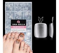 UNA GELLA Unghie Finte per Piedi da Incollare, 216 Pezzi, Tips Quadrate in Gel Trasparente Preformate, Finitura Acrilica Doppio Effetto Opaco, 15 Misure - Nail Art Fai-da-te per Donna a Casa o in Salo