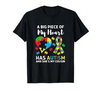 Una Gran Parte de mi corazón Tiene Autismo y él es mi Primo Camiseta