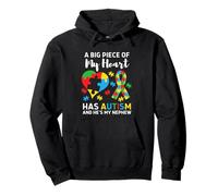 Una Gran Parte de mi corazón Tiene Autismo y él es mi Sobrino Sudadera con Capucha