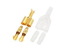 Una hembra y dos machos 4,0 Terminal tipo bala conector de cable eléctrico diámetro 1:2 funda transparente(50Set)