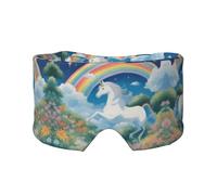 Una hermosa máscara de orejeras para dormir con estampado de unicornios, bloquea la luz, ajustable, ideal para viajes, meditación y yoga