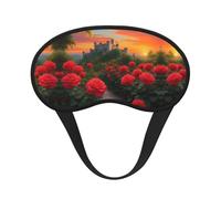 Una hermosa máscara opaca para dormir con estampado de castillo, bloquea la luz, cómoda, ideal para viajes, camping, meditación y yoga