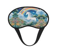 Una hermosa máscara opaca para dormir con estampado de unicornios, cómoda cubierta de ojos, bloqueo de luz, perfecta para viajes, meditación y camping