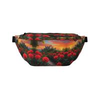 Una hermosa riñonera cruzada grande Castle, regalos para disfrutar de deportes, festivales, entrenamiento, viajes, correr, casual, color negro, talla única, Black, Talla única