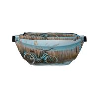 Una Hermosa riñonera de Playa para Mujer y Hombre, Bolso Bandolera con diseño de Sol de mediodía en Azul Marino para Deportes, Viajes, Senderismo, Correr y Trotar.