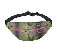 Una hermosa riñonera grande para niños con ciervos, adecuada para disfrutar de deportes, correr, ciclismo, viajes, pesca