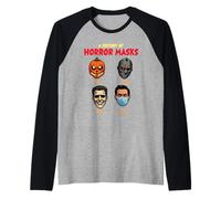 Una historia de máscaras de terror, humor divertido de Halloween Camiseta Manga Raglan