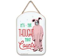 Una historia de Navidad, es el pensamiento que cuenta la decoracin de pared de madera colgante - Seal de traje de conejito Ralphie divertido pa