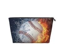 Una Imagen de una Pelota de béisbol en Agua y Fuego., Bolsa de artículos de tocador Bolsa de Maquillaje Bolsa de cosméticos Bolsa de artículos de tocador de Viaje portátil