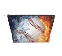 Una Imagen de una Pelota de béisbol en Agua y Fuego., Bolsa de artículos de tocador Bolsa de Maquillaje Bolsa de cosméticos Bolsa de artículos de tocador de Viaje portátil