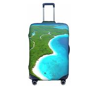 Una isla en el océano funda de equipaje lavable, resistente a los arañazos para equipaje de 18 a 32 pulgadas, Blanco, XL