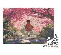 Una Joven paseando por un huerto de melocotoneros en florRompecabezas De 1000 Piezas Juegos Educativos De Desafío para Adultos, Decoración del Hogar52x38cm/1000pcs