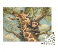 Una Linda Jirafa Puzzles 1000 Piezas De Cartón Grueso Puzle Clásico Anti Estrés Adultos para Actividad para Sobremesa como Regalo Original 38x26cm/1000pcs