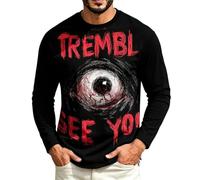 Una Mano Espeluznante Tocando un Cristal - Camiseta de Halloween fácil de Hacer tú Mismo, Polo Casual de Manga Larga para Hombre Ropa