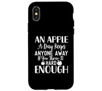 Una manzana al día mantiene a cualquiera lejos si la lanzas lo suficientemente fuerte Carcasa para iPhone X/XS