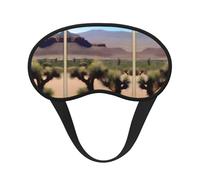 Una máscara de dormir Desert Vistas con borde negro satinado para una comodidad óptima y bloqueo de la luz
